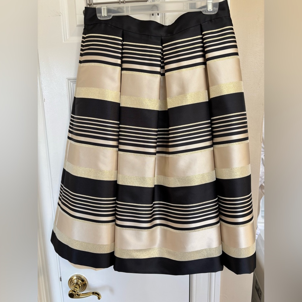 Eliza J Elegant Black and Gold A-Line Skirt